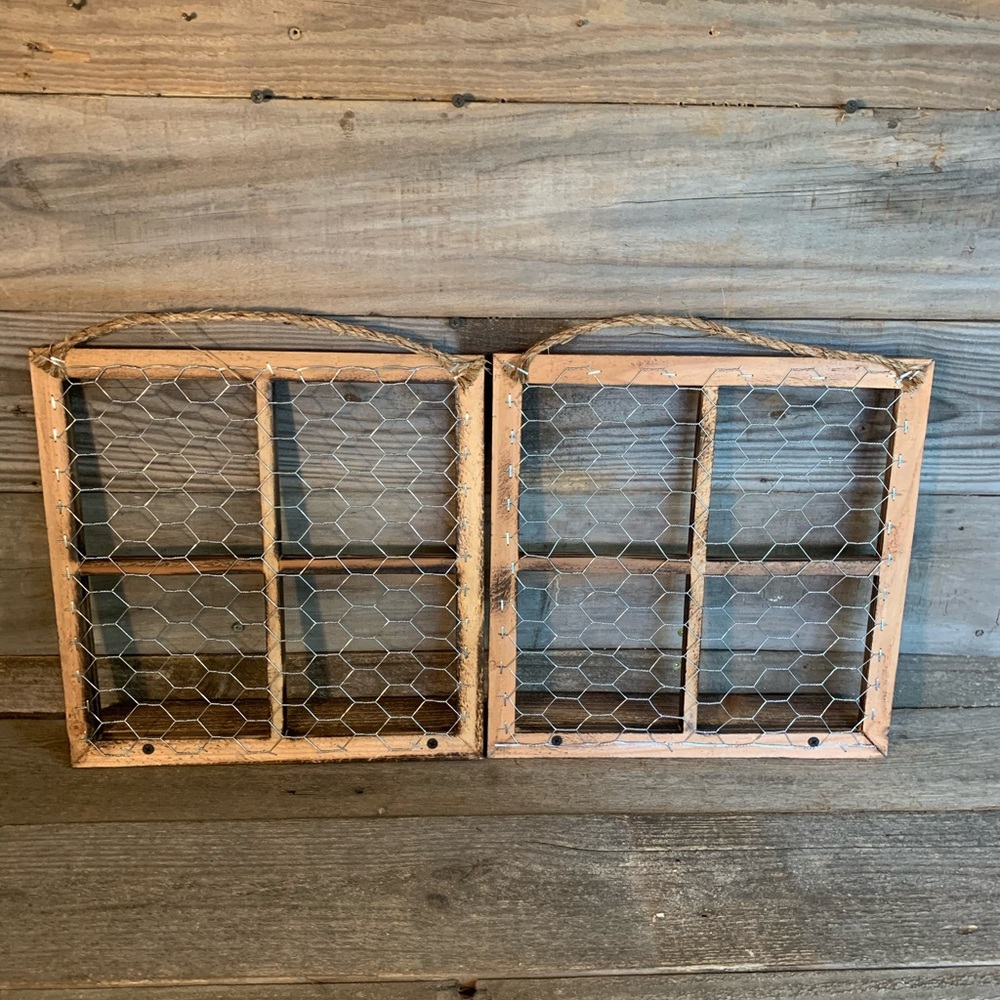 Set Of 2 Farmhouse Chicken Wire Frames W S… - Picture 4 of 4